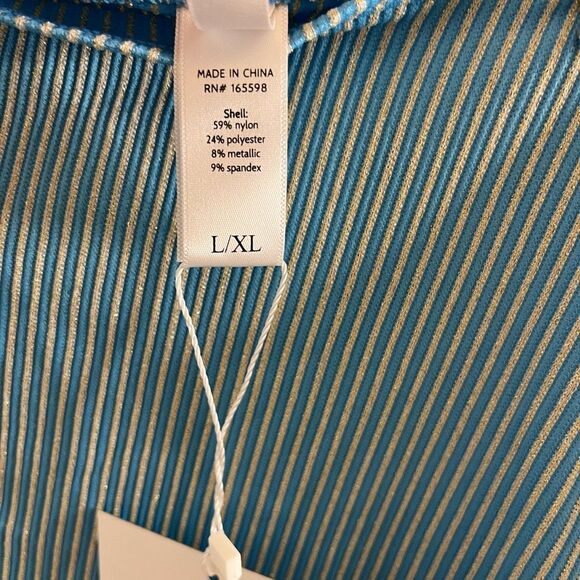 NWT Andie Swim x Mindy Kaling The Maya Sarong Blue With Gold Stripe Size L/XL‎ - Picture 11 of 11